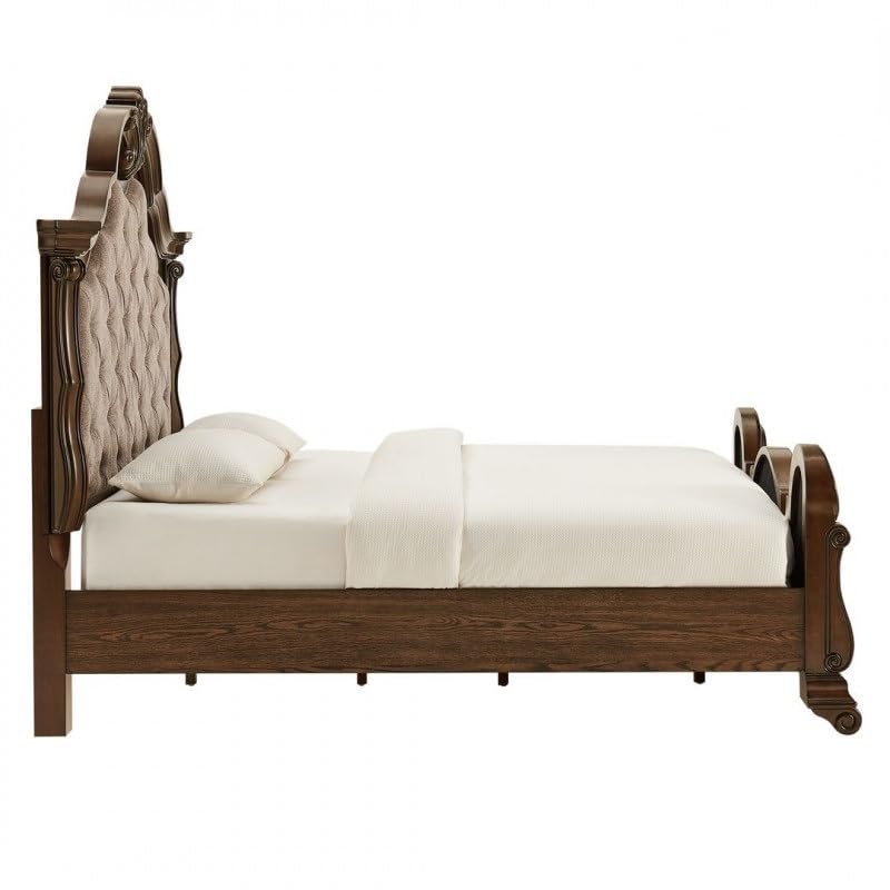Dark Cherry Wood Eastern King Traditional Platform Bed Z81539