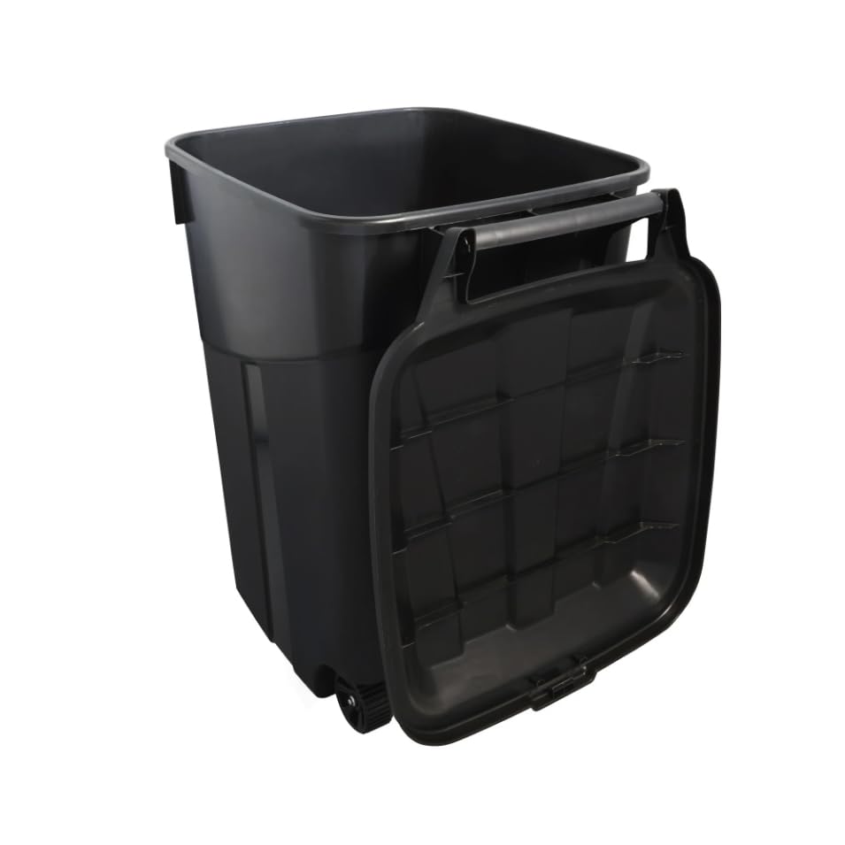 45 Gallon Heavy Duty Plastic Trash Cans with Wheels D247