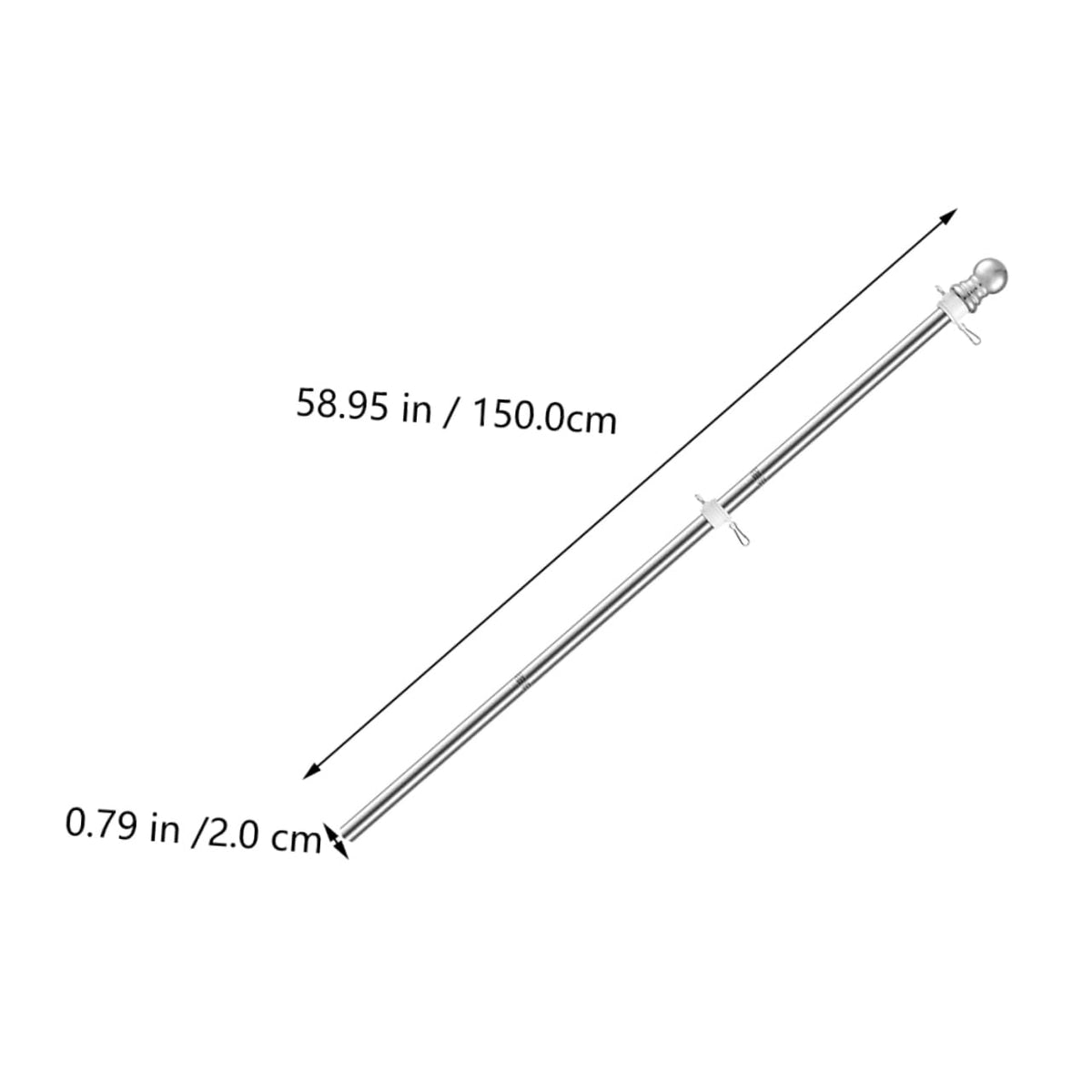 2 Pieces 1.5m Stainless Steel Flagpole M2441