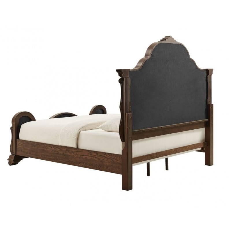 Dark Cherry Wood Eastern King Traditional Platform Bed Z81539