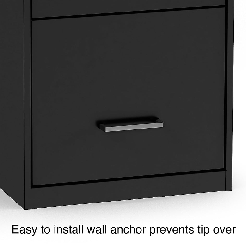 Black 3 Drawer Letter Legal Locking File Cabinet V85889