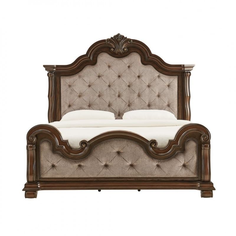 Dark Cherry Wood Eastern King Traditional Platform Bed Z81539