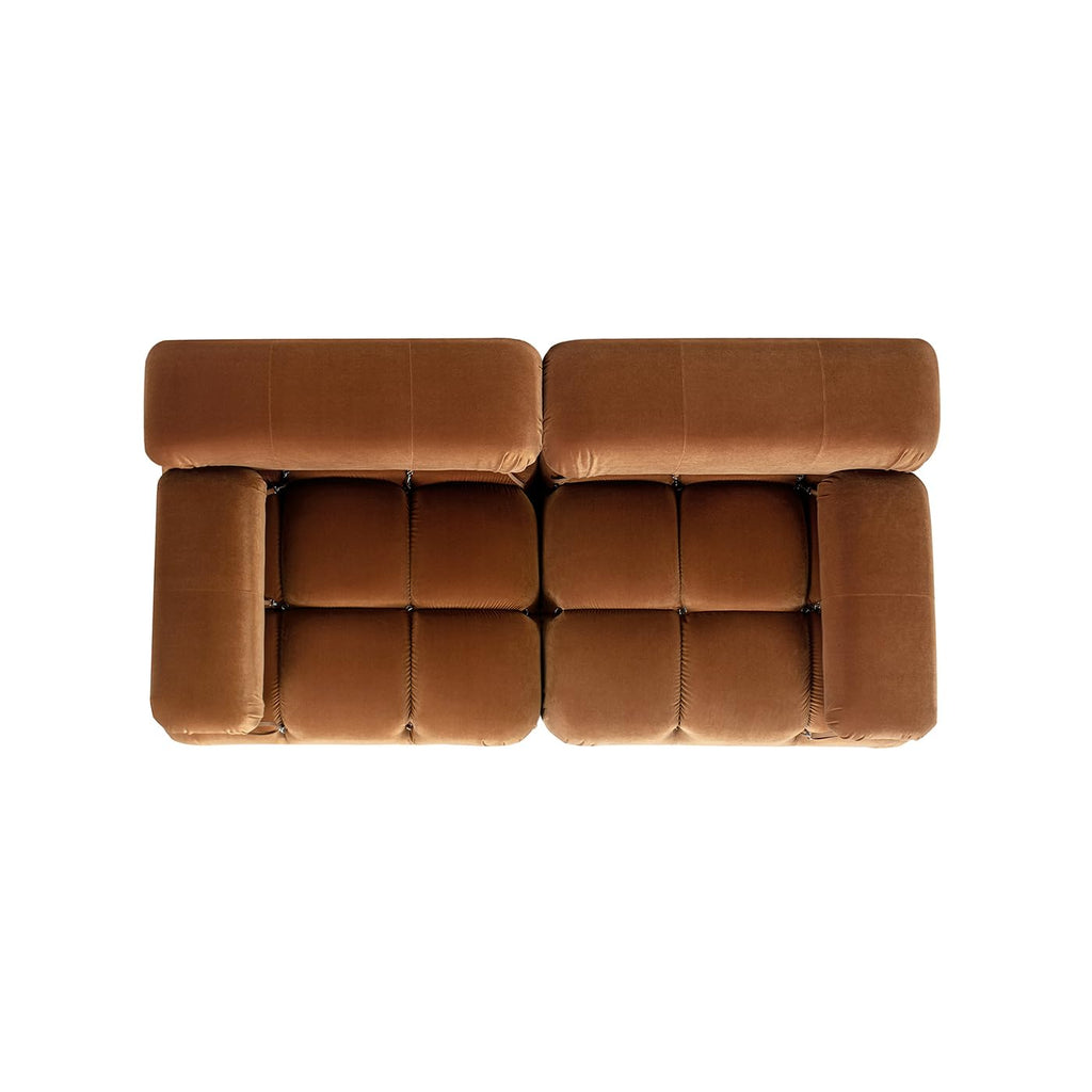 Burnt Orange Performance Velvet 2-Piece Loveseat Sofa B494
