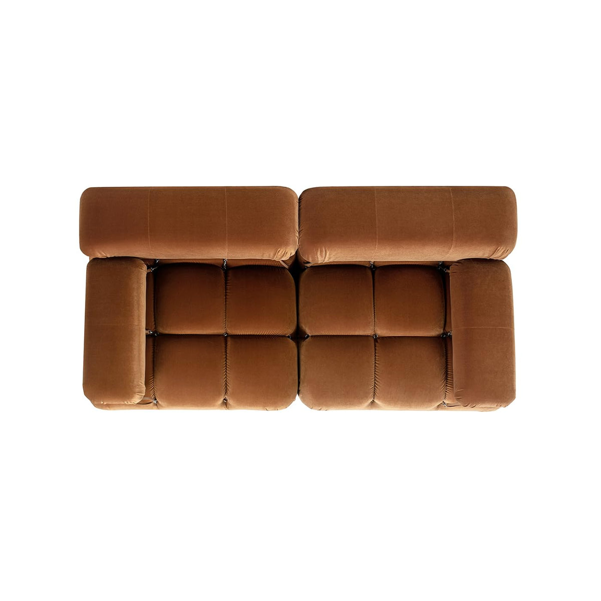 Burnt Orange Performance Velvet 2-Piece Loveseat Sofa B494