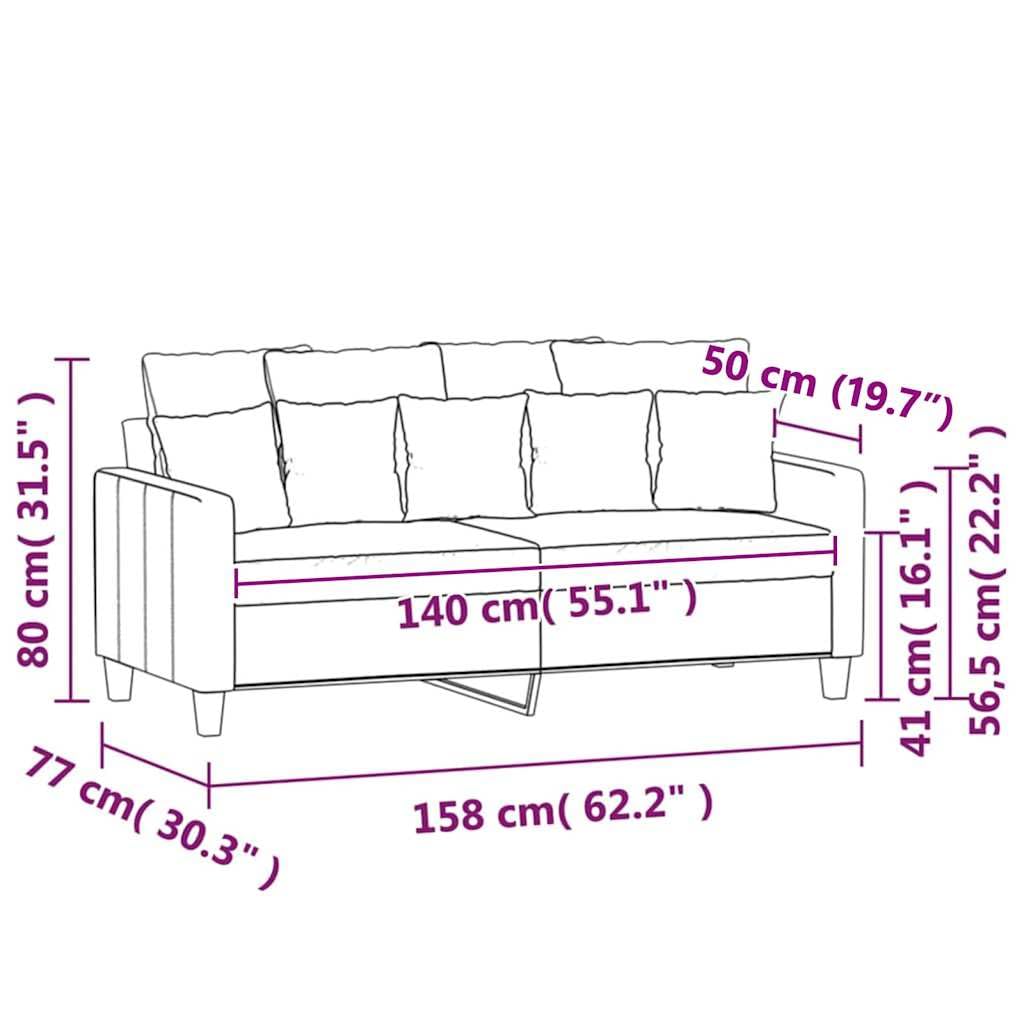 Light Gray Velvet 2-Seater Sofa D74205