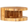 Natural Solid Sheesham Wood Coffee Table 25.6 in Dia E27812
