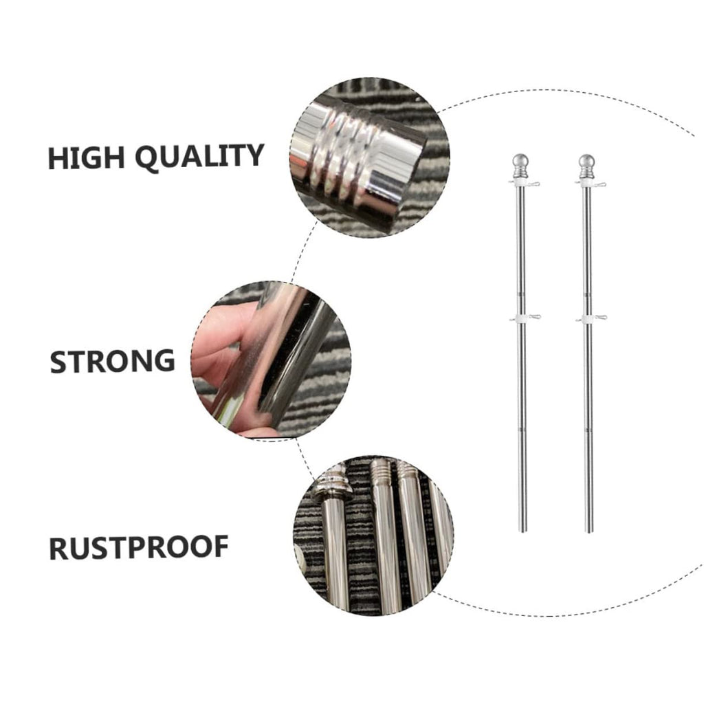 2 Pieces 1.5m Stainless Steel Flagpole M2441