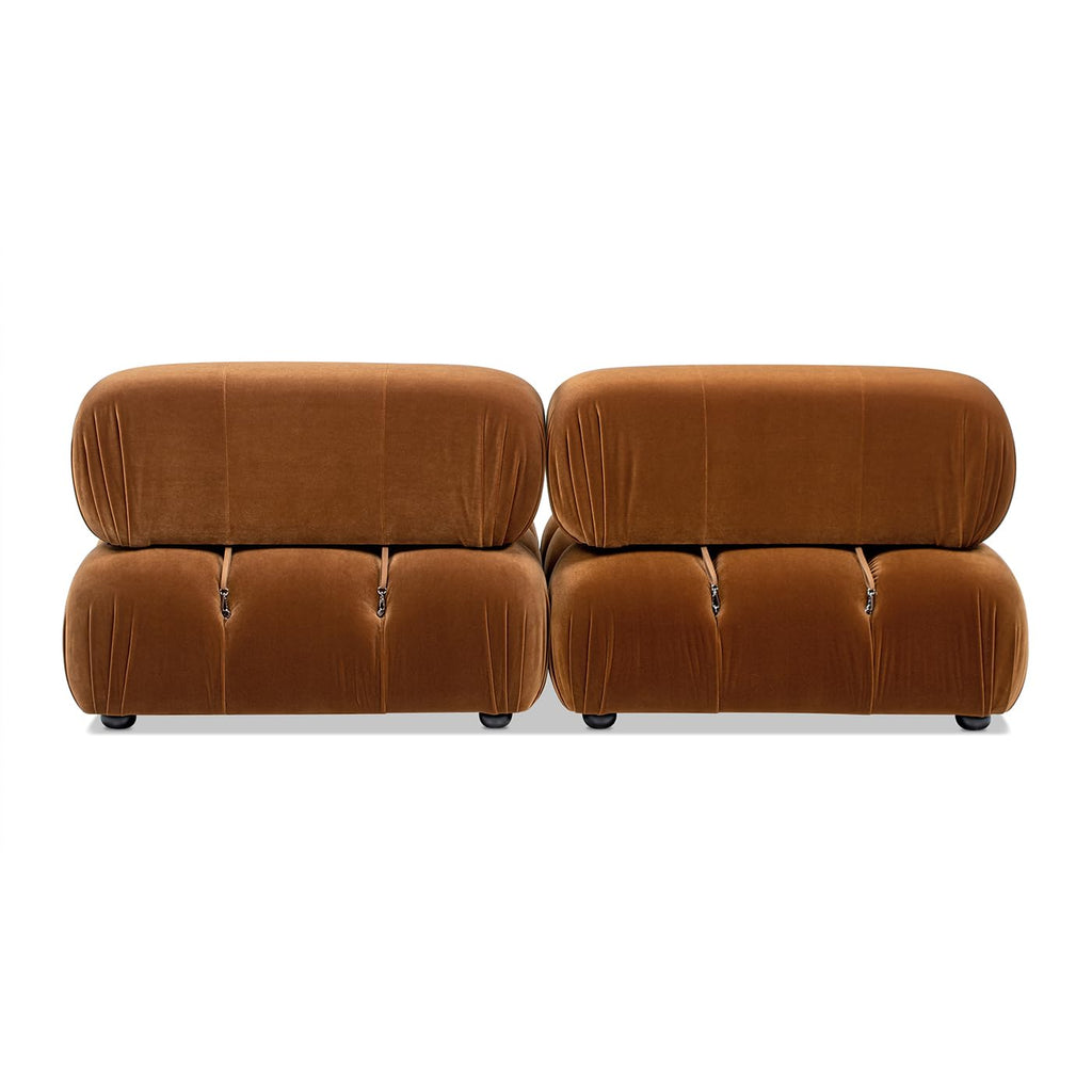 Burnt Orange Performance Velvet 2-Piece Loveseat Sofa B494