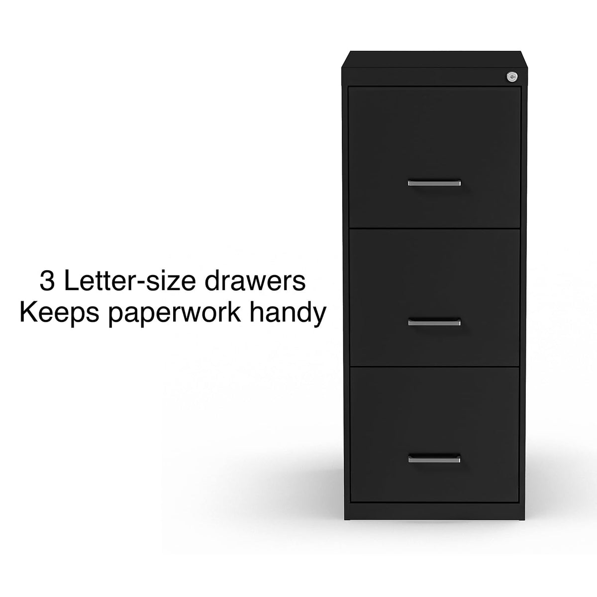 Black 3 Drawer Letter Legal Locking File Cabinet V85889