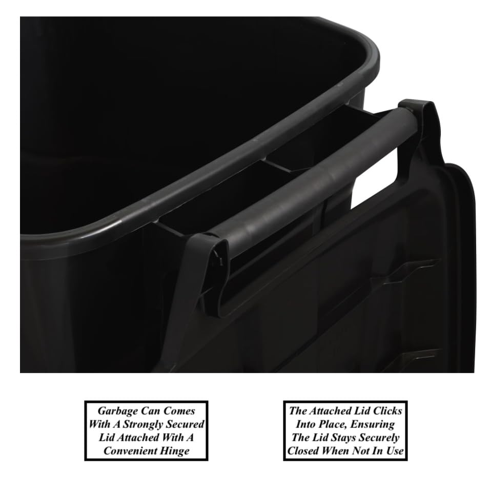 45 Gallon Heavy Duty Plastic Trash Cans with Wheels D247