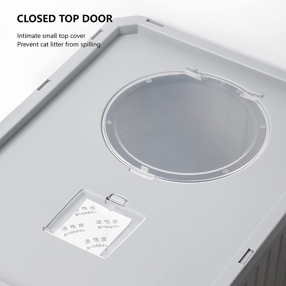 Foldable Top Entry Cat Litter Box with Lid and Scoop G861572