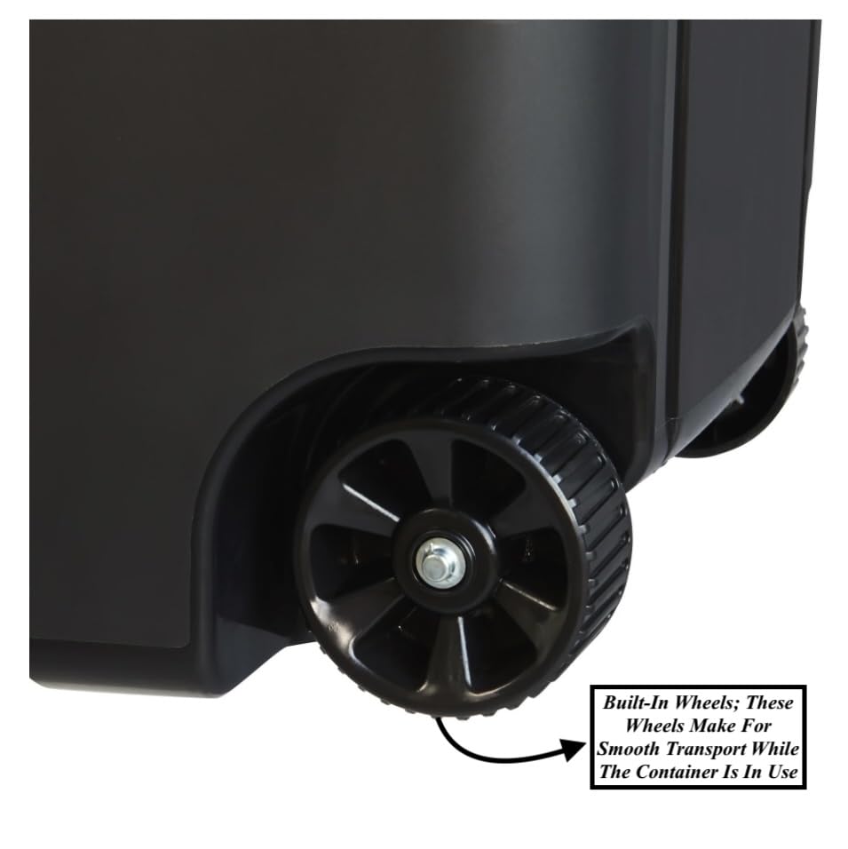 45 Gallon Heavy Duty Plastic Trash Cans with Wheels D247