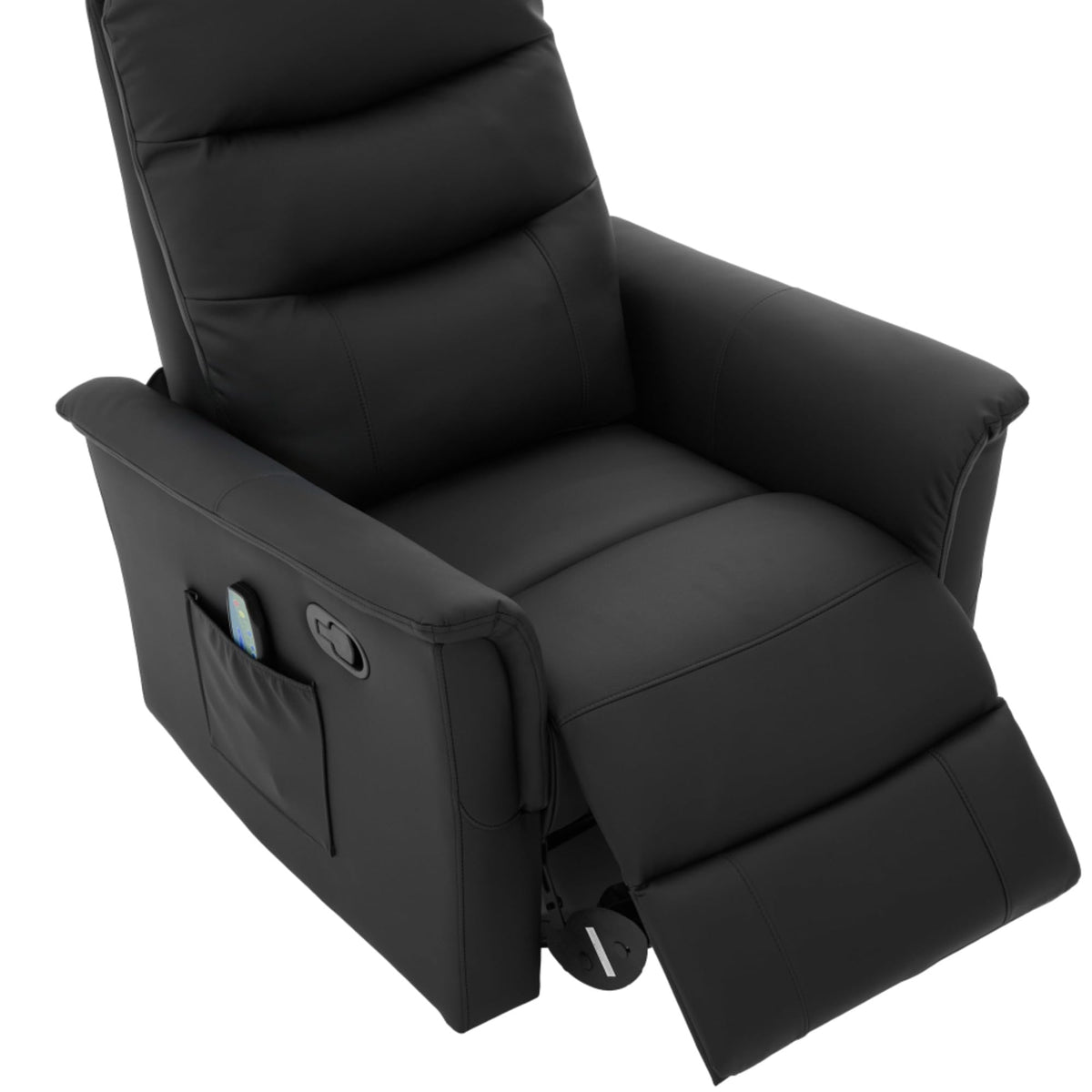 Black Boucle Swivel Rocker Glider Lounge Chair R61489