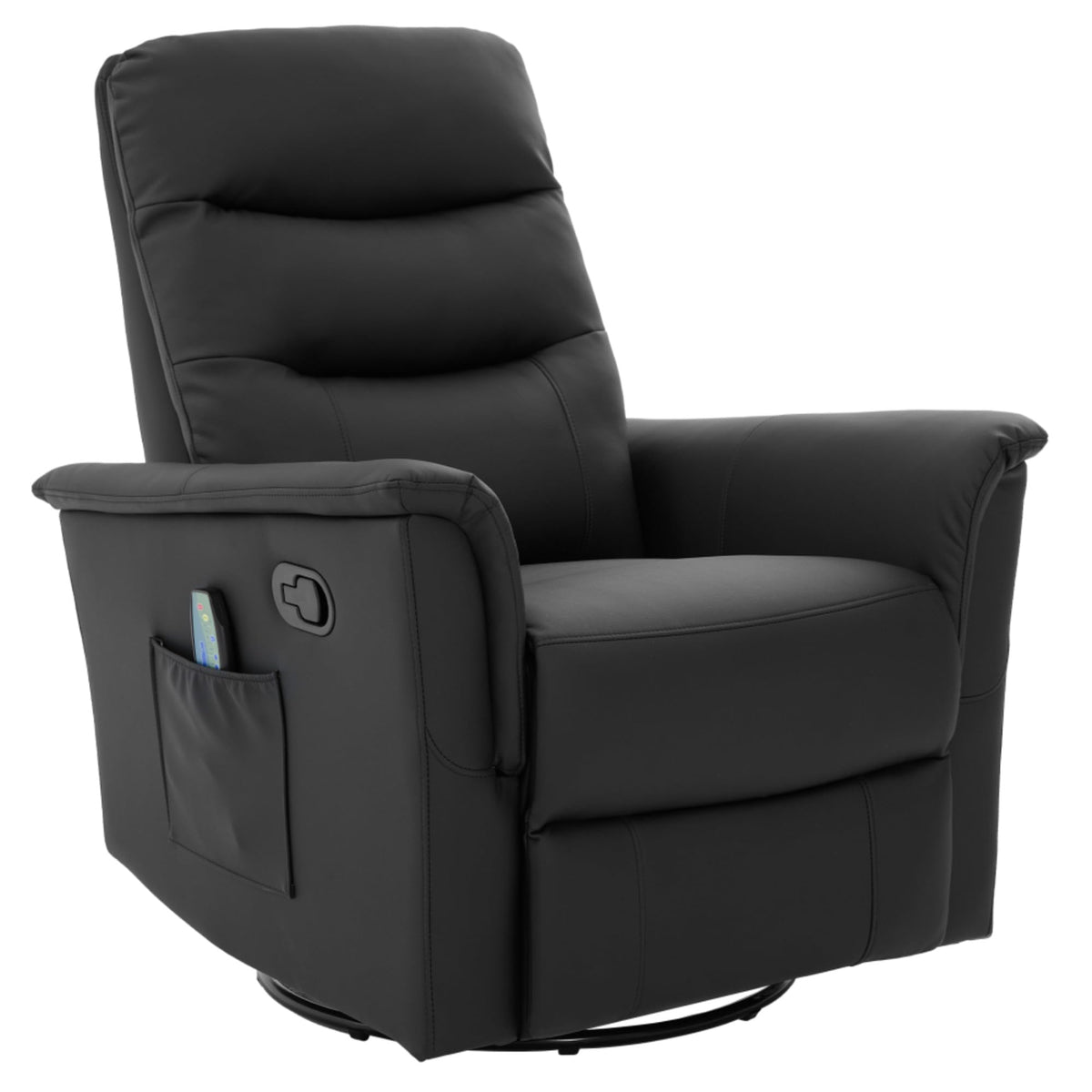 Black Boucle Swivel Rocker Glider Lounge Chair R61489