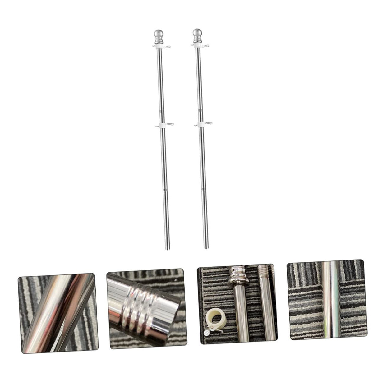 2 Pieces 1.5m Stainless Steel Flagpole M2441