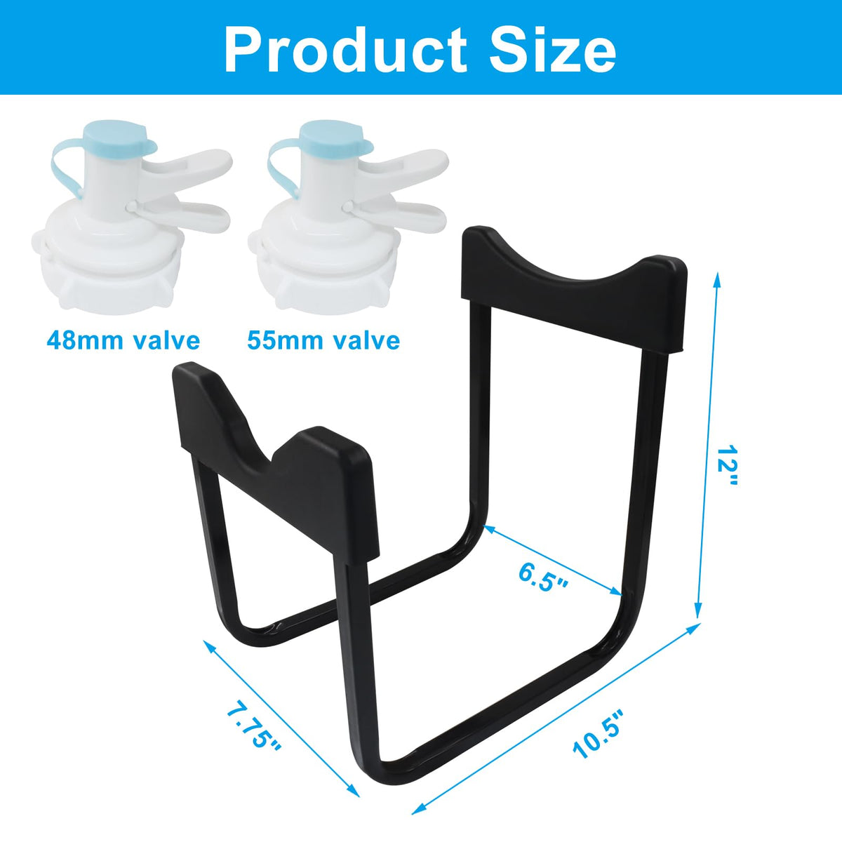 5 Gallon Water Jug Stand Black 12 Inches Height K7933