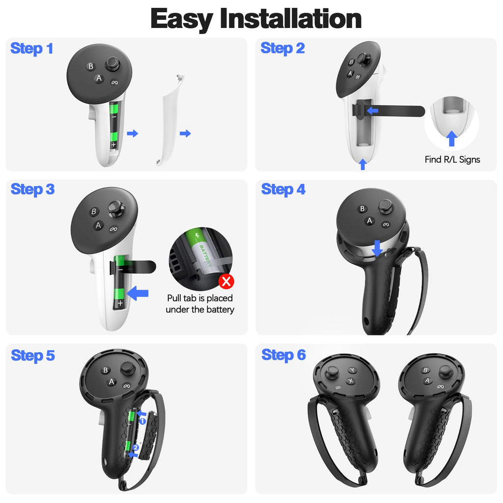Controller Grips with Battery Opening Covers Black D639674