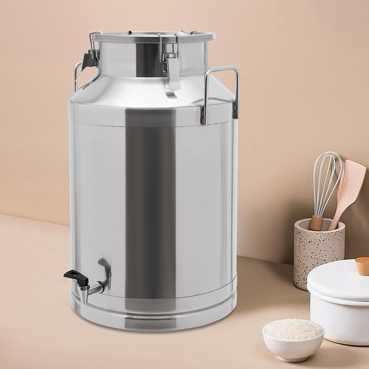 60L Stainless Steel Milk Can with Faucet and Sealed Lid J50626