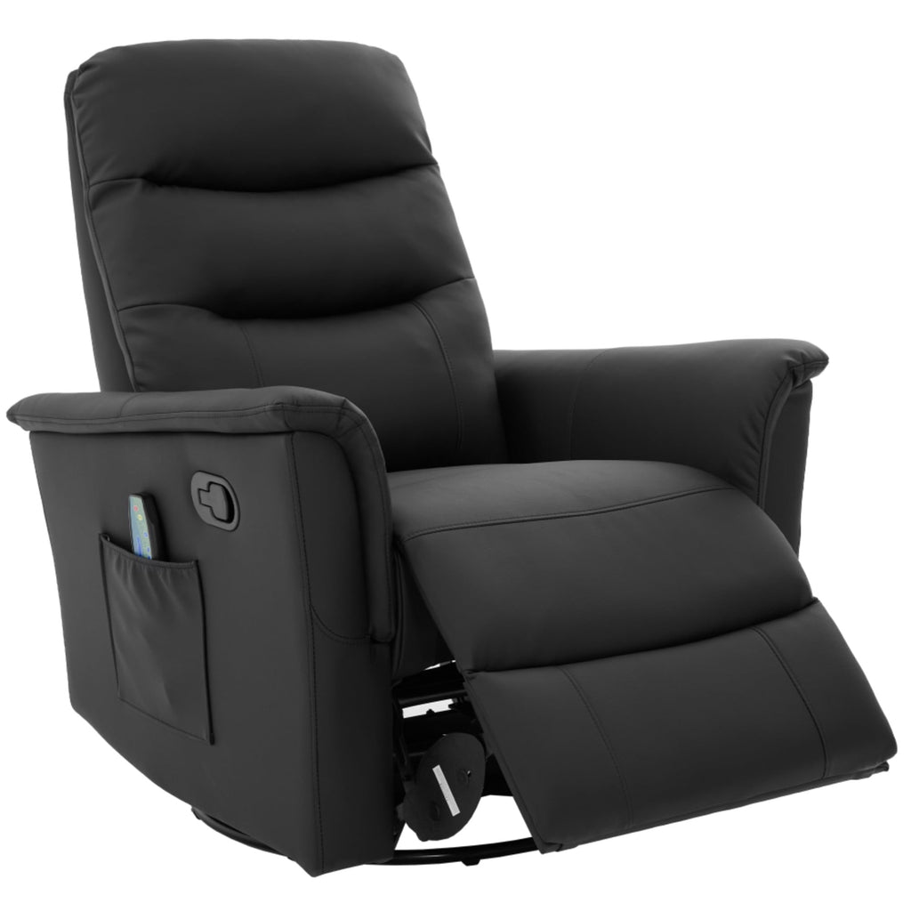 Black Boucle Swivel Rocker Glider Lounge Chair R61489