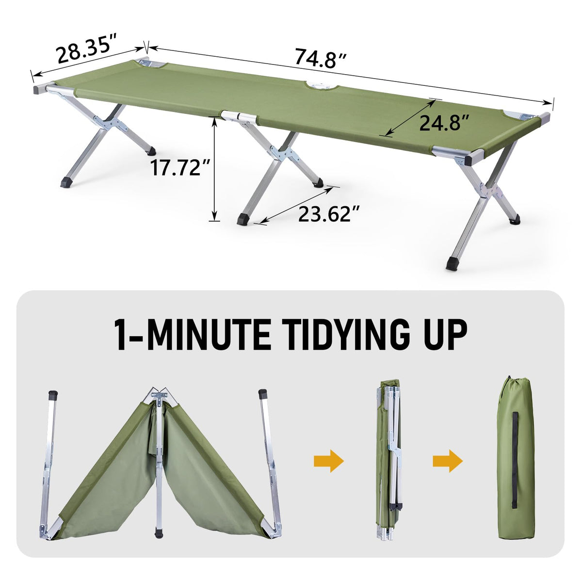 Folding Camping Cot with Carry Bag F22923