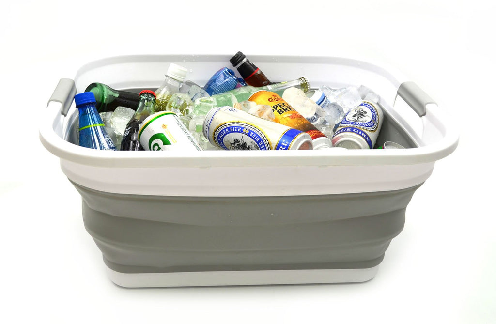 Collapsible Plastic Laundry Basket Set of 2 O9042