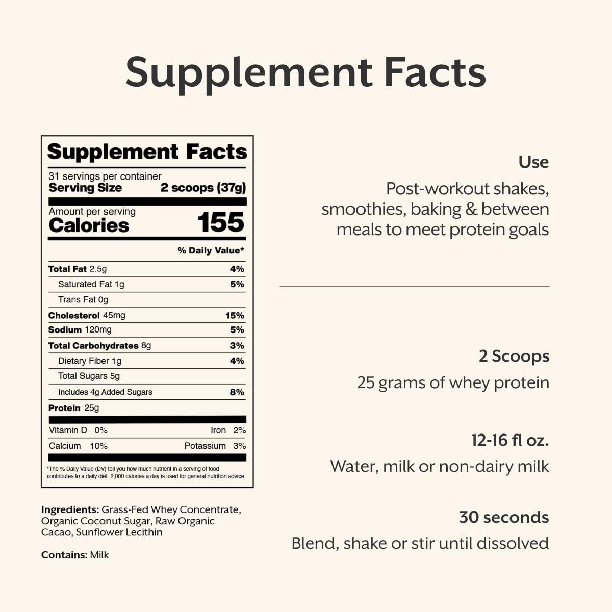 Whey Protein Powder Raw Chocolate 5 Pound G738