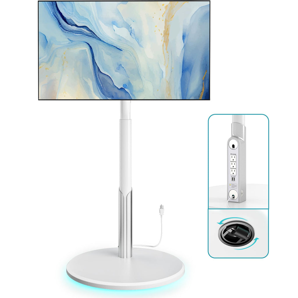 Mobile TV Stand with Power Outlet, Rolling TV Cart for 27-70 Inch, Height Adjustment, Holds up to 88lbs P60369