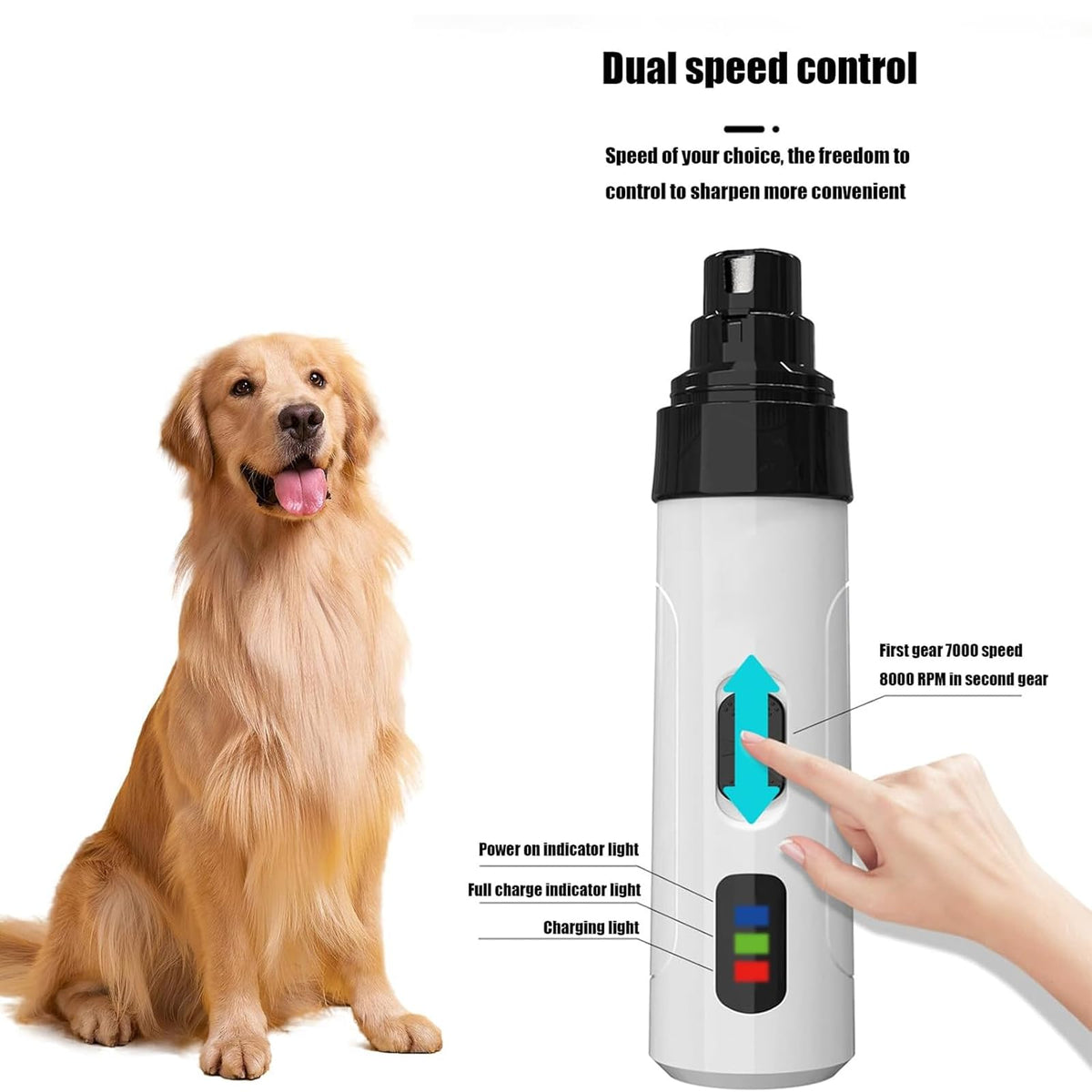 Cortador De Uñas Sin Estrés USB Rechargeable Automatic Pet Nail Trimmer U6660