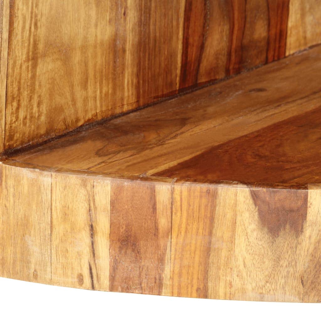 Natural Solid Sheesham Wood Coffee Table 25.6 in Dia E27812