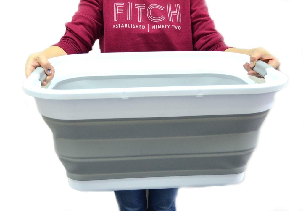 Collapsible Plastic Laundry Basket Set of 2 O9042