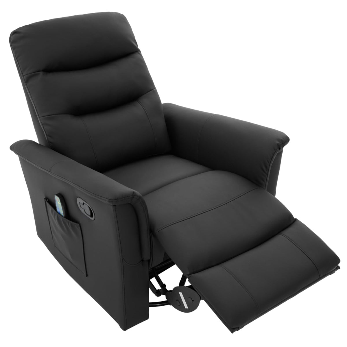 Black Boucle Swivel Rocker Glider Lounge Chair R61489