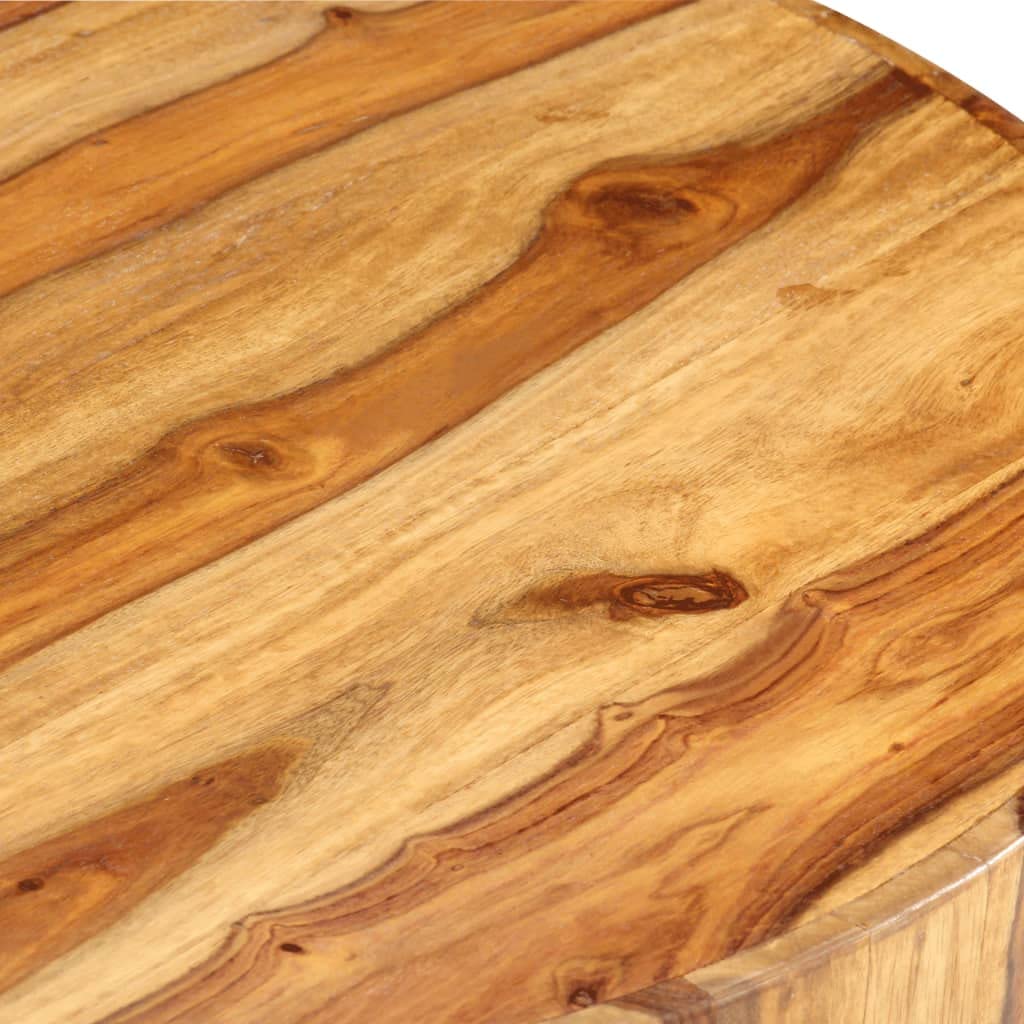 Natural Solid Sheesham Wood Coffee Table 25.6 in Dia E27812