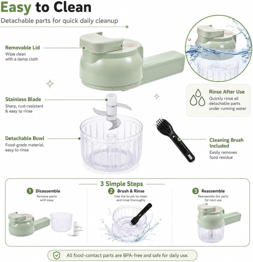 4 in 1 Handheld Electric Vegetable Chopper T520