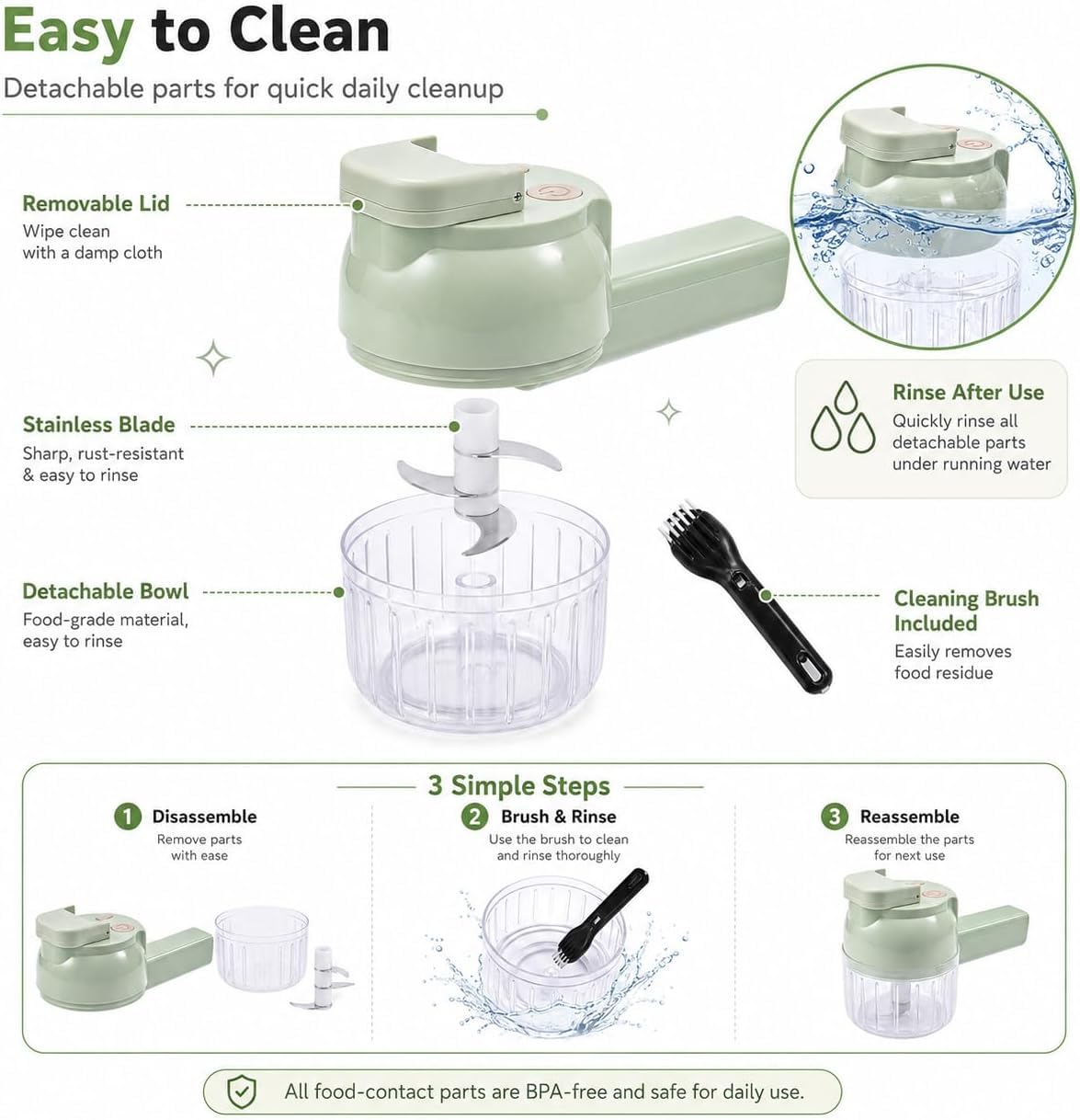 4 in 1 Handheld Electric Vegetable Chopper T520