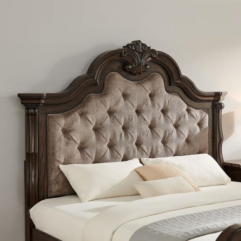 Dark Cherry Wood Eastern King Traditional Platform Bed Z81539