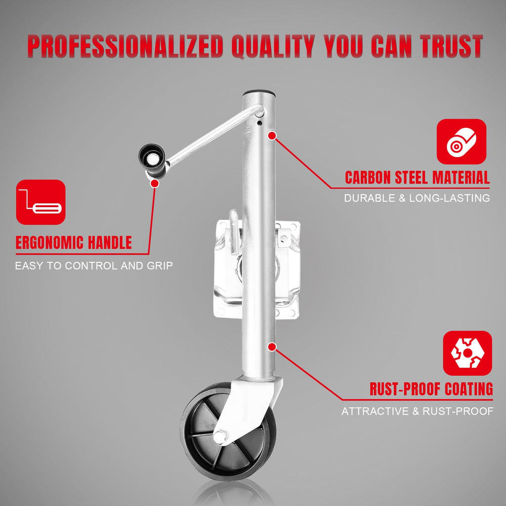 1000 lbs Swivel Boat Trailer Jack with Wheel D880