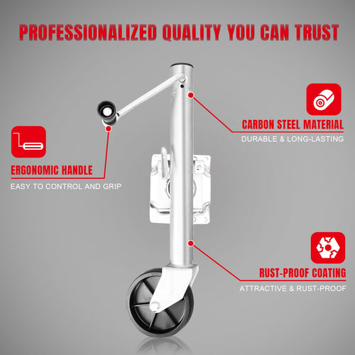 1000 lbs Swivel Boat Trailer Jack with Wheel D880