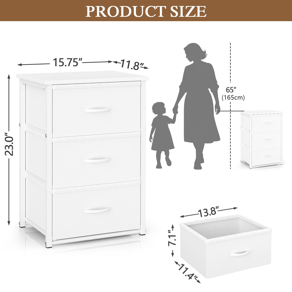 White 3 Drawer Stackable Storage Drawers H477