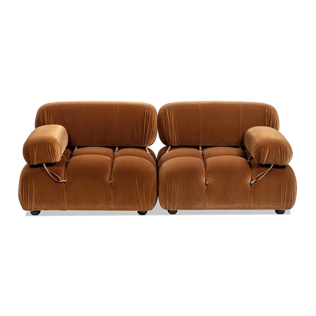 Burnt Orange Performance Velvet 2-Piece Loveseat Sofa B494