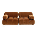 Burnt Orange Performance Velvet 2-Piece Loveseat Sofa B494