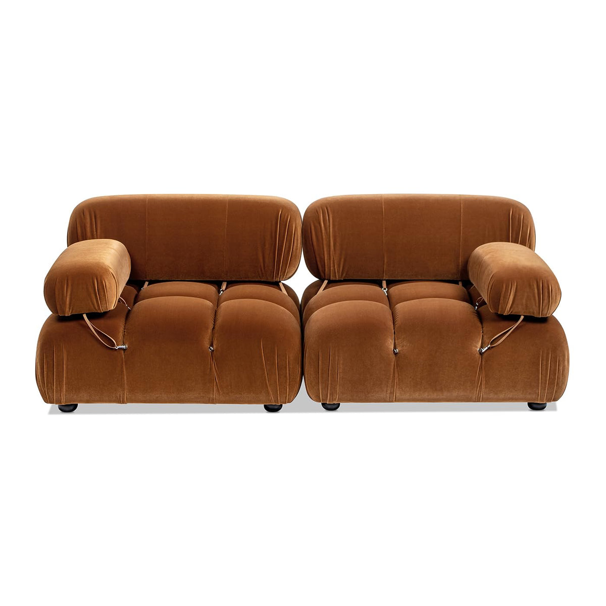 Burnt Orange Performance Velvet 2-Piece Loveseat Sofa B494