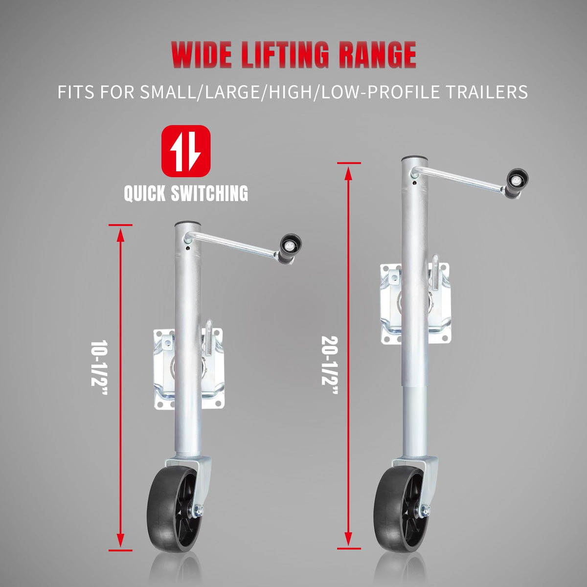 1000 lbs Swivel Boat Trailer Jack with Wheel D880