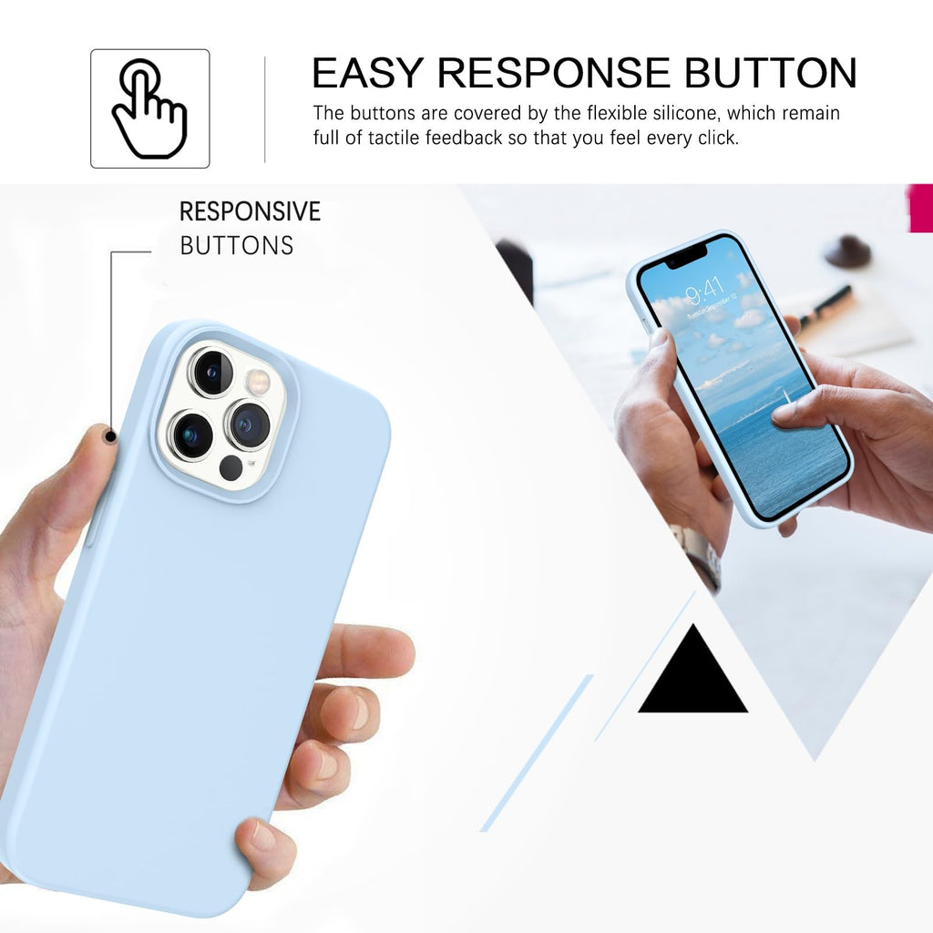 Compatible with iPhone 13 Pro Max Liquid Silicone Phone Case Light Blue M878140