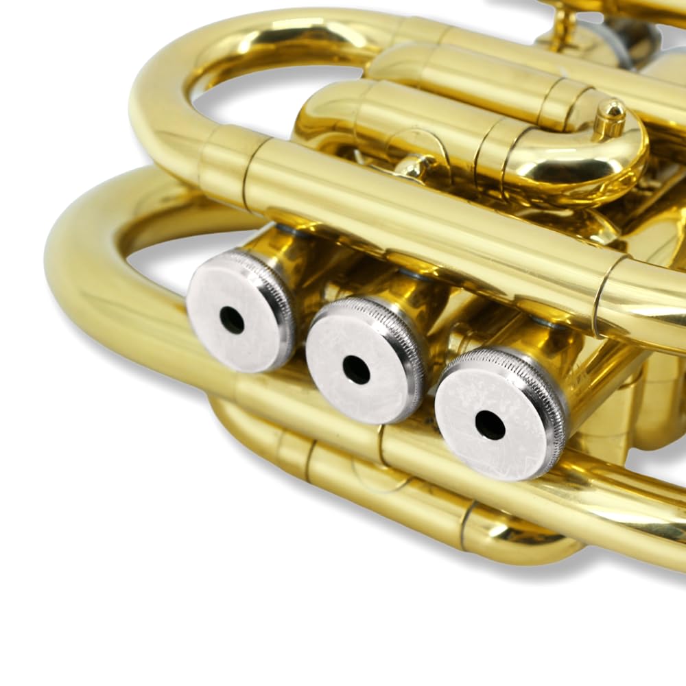Bb Flat Brass Pocket Trumpet with 7C Mouthpiece H933