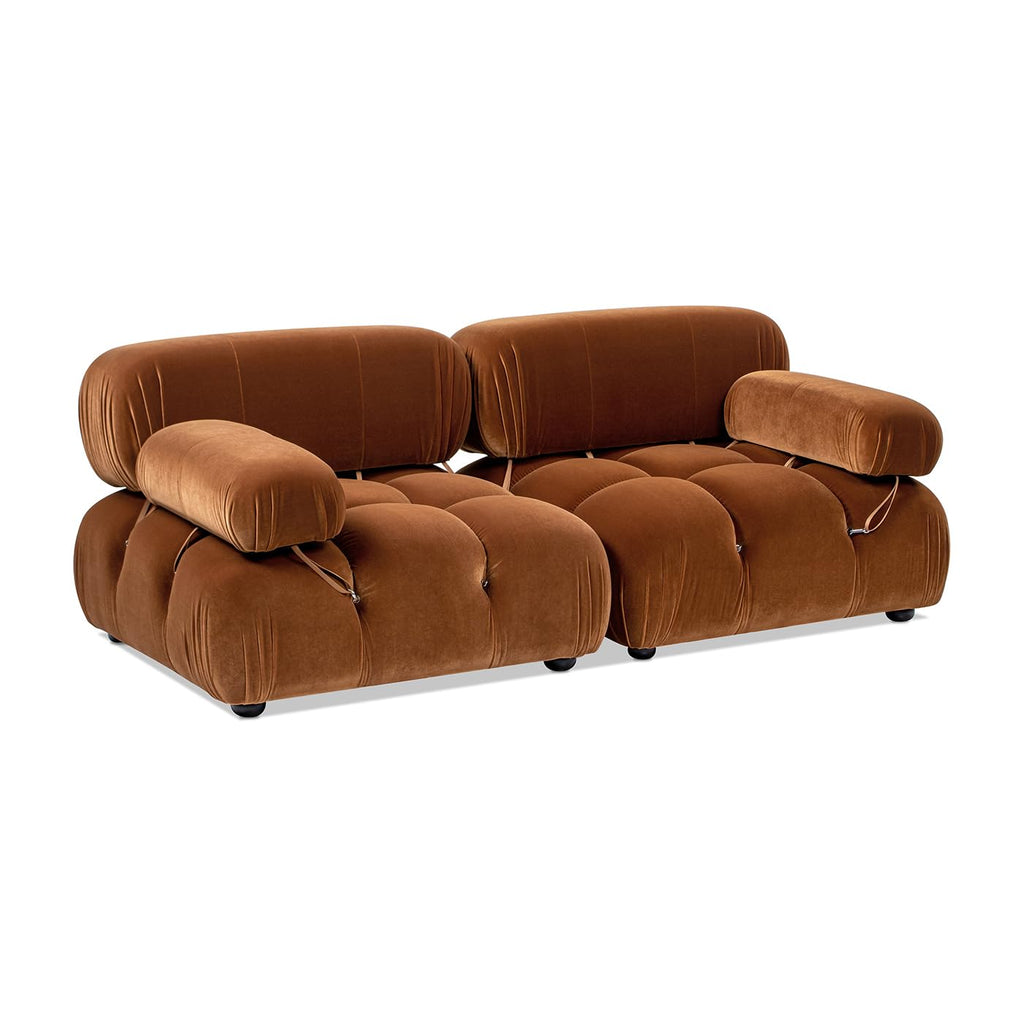 Burnt Orange Performance Velvet 2-Piece Loveseat Sofa B494