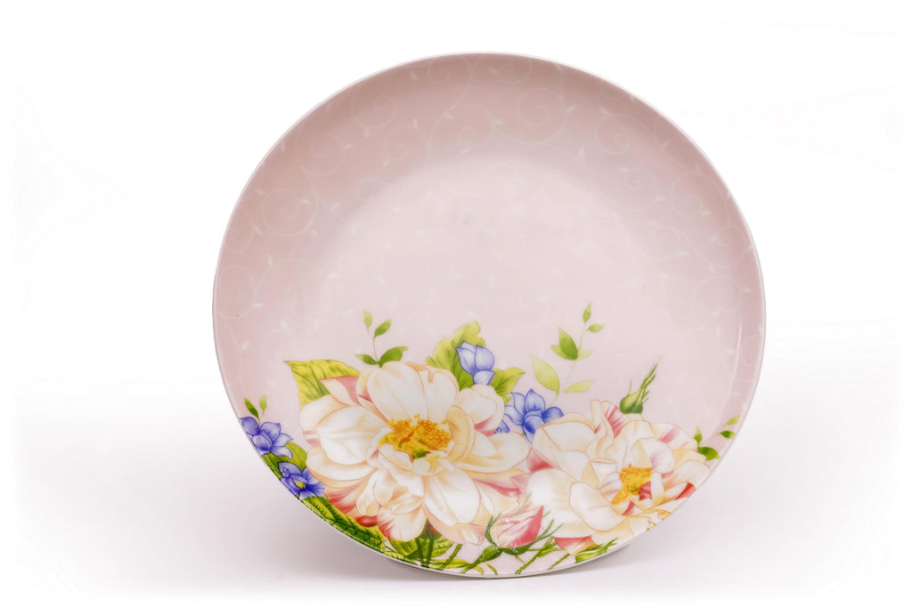 Pink Floral Ceramic Plates and Mugs Set Of 12 H698865