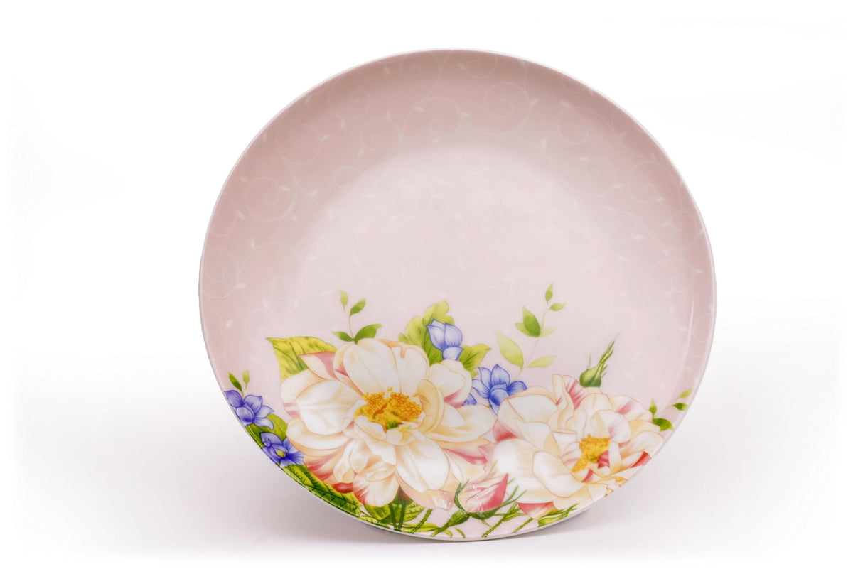 Pink Floral Ceramic Plates and Mugs Set Of 12 H698865