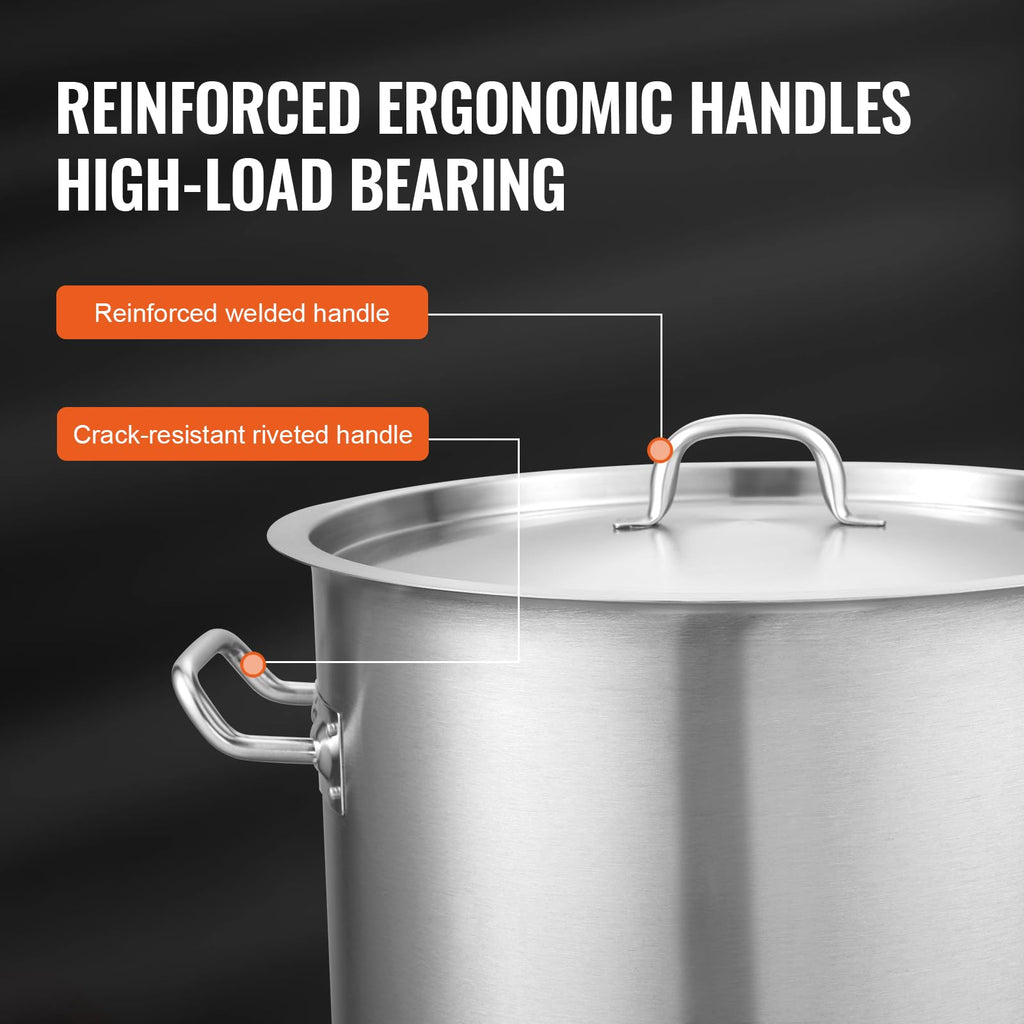 18/8 Stainless Steel 42QT Stockpot A76327