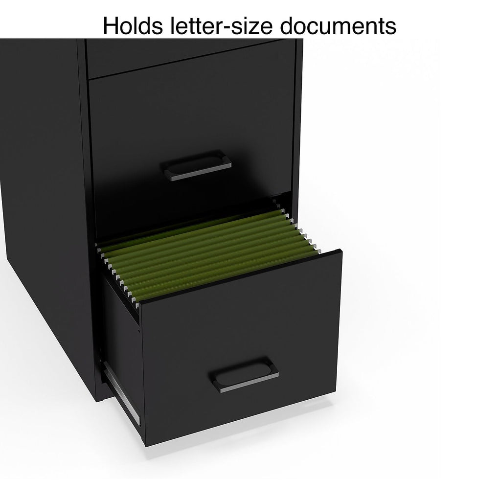 Black 3 Drawer Letter Legal Locking File Cabinet V85889