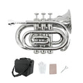 Pocket Trumpet Mini Brass Instrument with 7C Mouthpiece & Case Z428